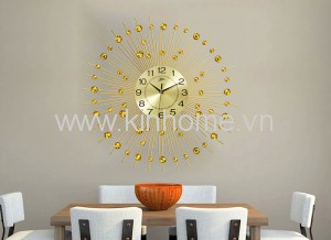 Đồng hồ treo tường mặt trời vàng KBS60006_YL75