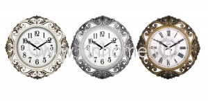 Đồng hồ treo tường phong cách Châu Âu với hoa văn cổ điển lãng mạn - K3224308