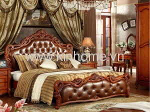 Giường ngủ tân cổ điển cao cấp phong cách hoàng gia châu âu