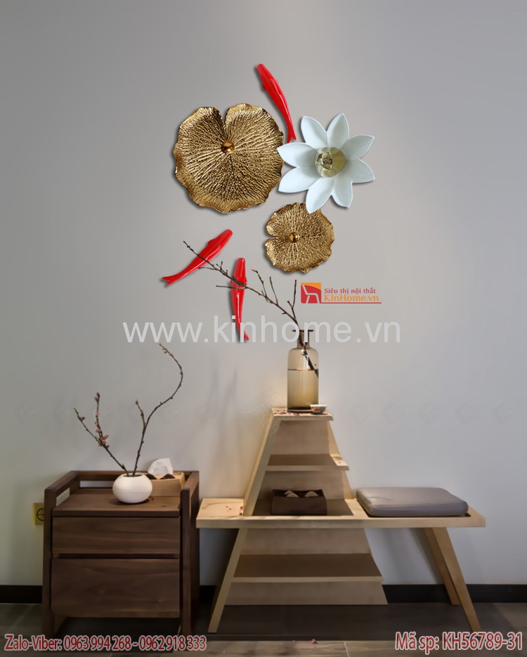 Decor Trang Trí Hoa Sen Cá Chép cao cấp KH56789-31