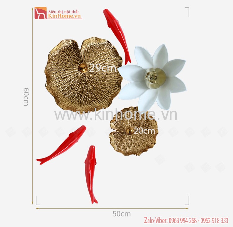 Decor Trang Trí Hoa Sen Cá Chép cao cấp KH56789-31