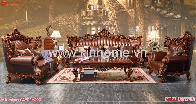 Bộ Sofa Tẩn Cổ Điển Cao Cấp Sang Trọng KHSF710B