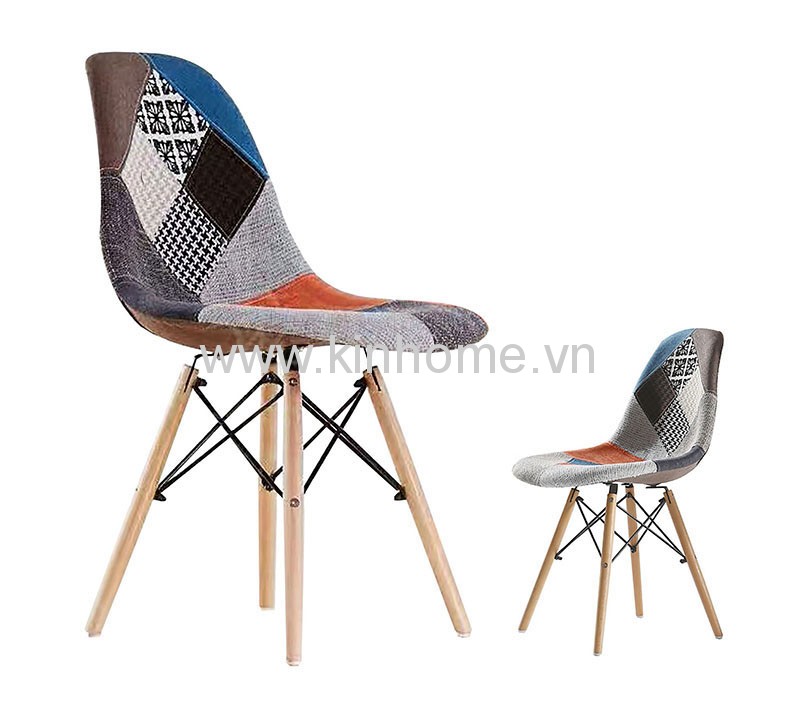 Ghế cà phê bọc vải chân gỗ Eames